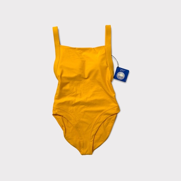 LDLA Los Angeles Santa Monica Yellow One Piece Swimsuit Size S NWOT - Picture 2 of 10
